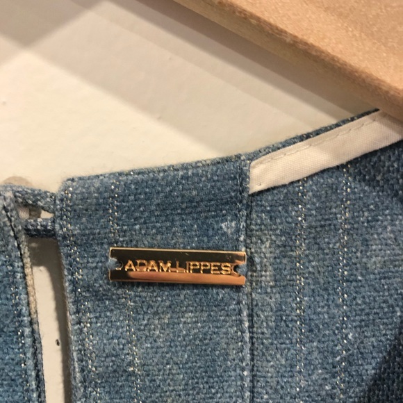 Adam Lippes Metallic Tie-Dyed Denim Top shibori - Picture 8 of 8